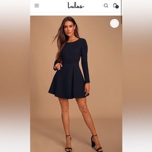 Forever chic black long sleeve dress
